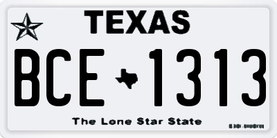 TX license plate BCE1313