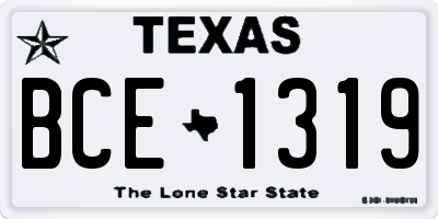 TX license plate BCE1319