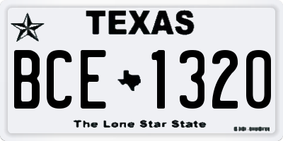 TX license plate BCE1320