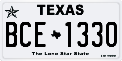 TX license plate BCE1330