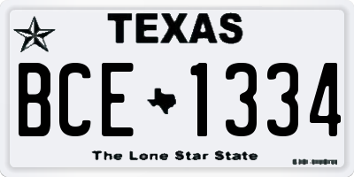 TX license plate BCE1334