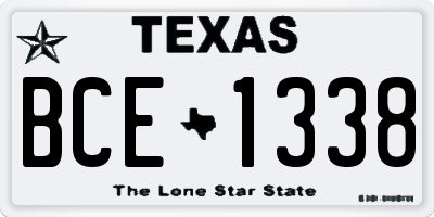 TX license plate BCE1338