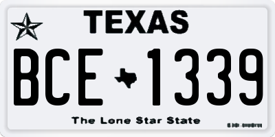 TX license plate BCE1339