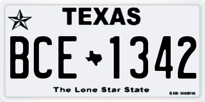 TX license plate BCE1342
