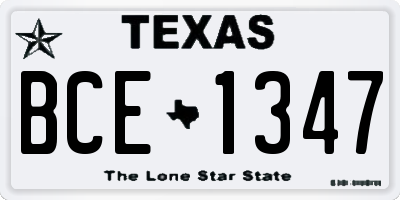 TX license plate BCE1347