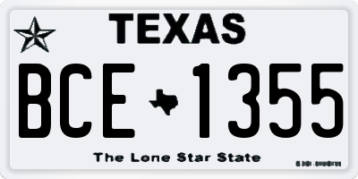 TX license plate BCE1355