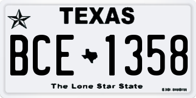 TX license plate BCE1358