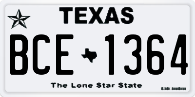 TX license plate BCE1364
