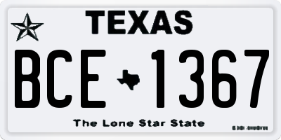 TX license plate BCE1367