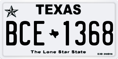 TX license plate BCE1368