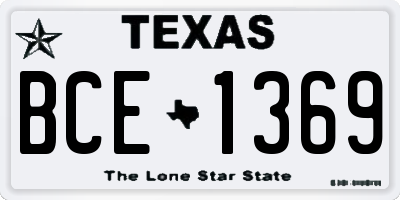 TX license plate BCE1369