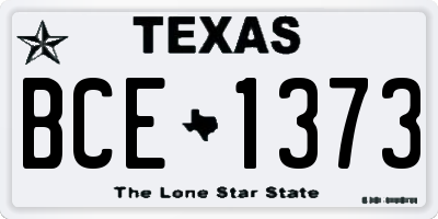 TX license plate BCE1373