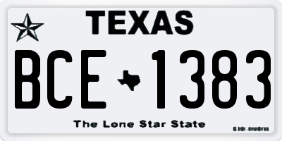 TX license plate BCE1383