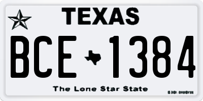 TX license plate BCE1384