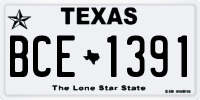 TX license plate BCE1391