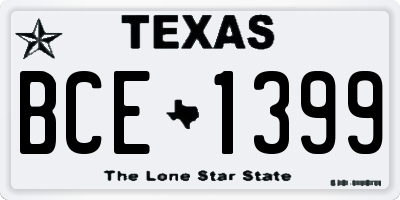 TX license plate BCE1399