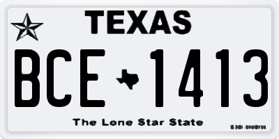 TX license plate BCE1413