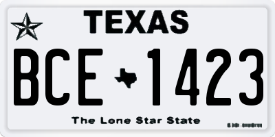 TX license plate BCE1423