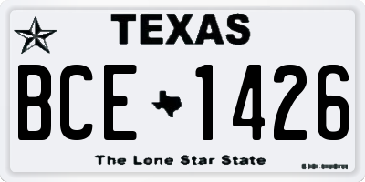TX license plate BCE1426