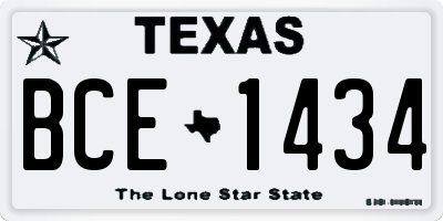 TX license plate BCE1434