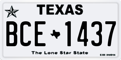 TX license plate BCE1437