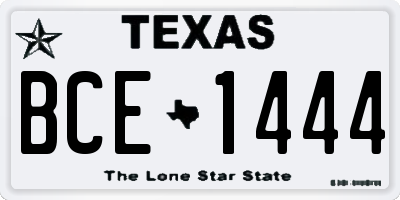 TX license plate BCE1444