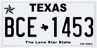 TX license plate BCE1453