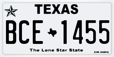 TX license plate BCE1455