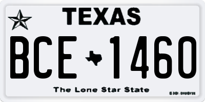 TX license plate BCE1460