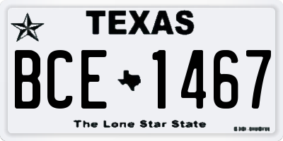 TX license plate BCE1467