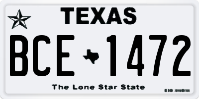 TX license plate BCE1472