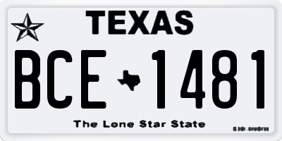 TX license plate BCE1481