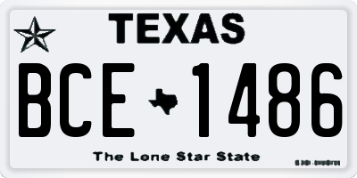 TX license plate BCE1486