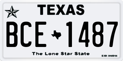 TX license plate BCE1487
