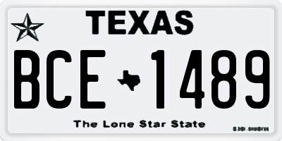 TX license plate BCE1489
