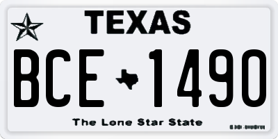 TX license plate BCE1490