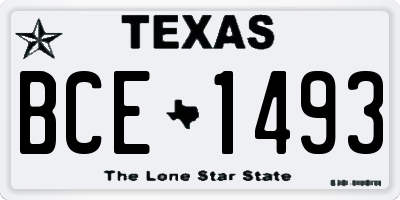 TX license plate BCE1493