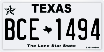 TX license plate BCE1494