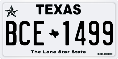 TX license plate BCE1499