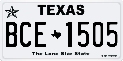 TX license plate BCE1505