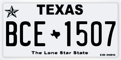 TX license plate BCE1507