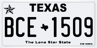 TX license plate BCE1509
