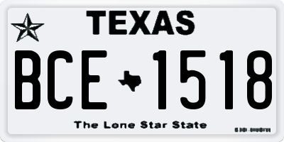 TX license plate BCE1518