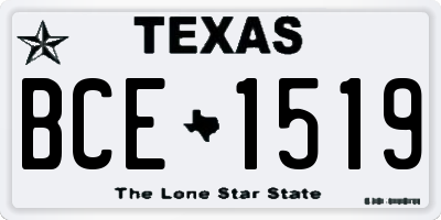 TX license plate BCE1519