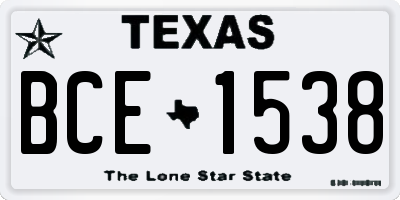 TX license plate BCE1538