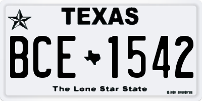 TX license plate BCE1542