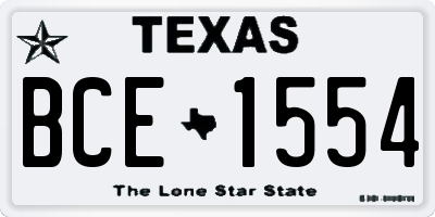 TX license plate BCE1554