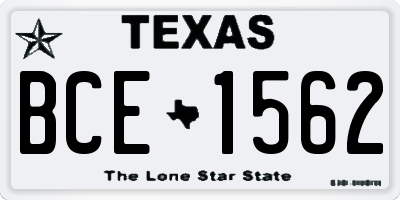 TX license plate BCE1562