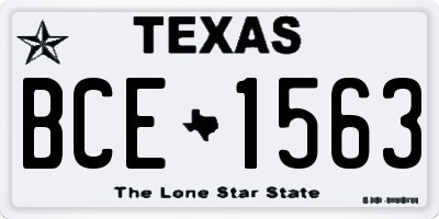 TX license plate BCE1563