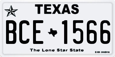 TX license plate BCE1566